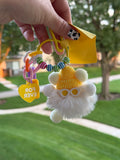 💛 Yellow Pom-Pom Charm Keychain
