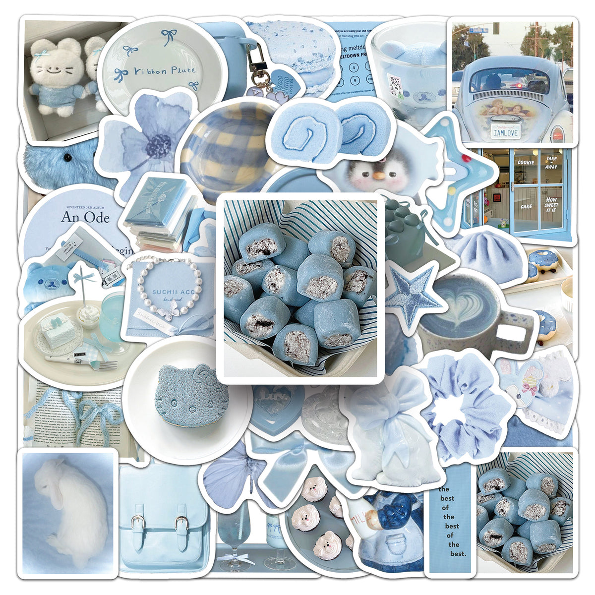 💙 Blue Sticker Pack — 50 PCS, No Repeats